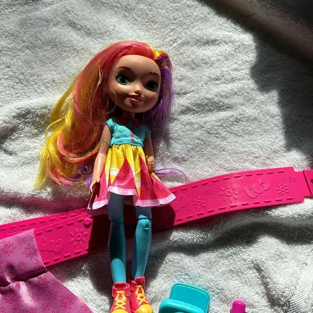 Sunny Day bundle of doll styling van stylist belt curling iron flat iron euc